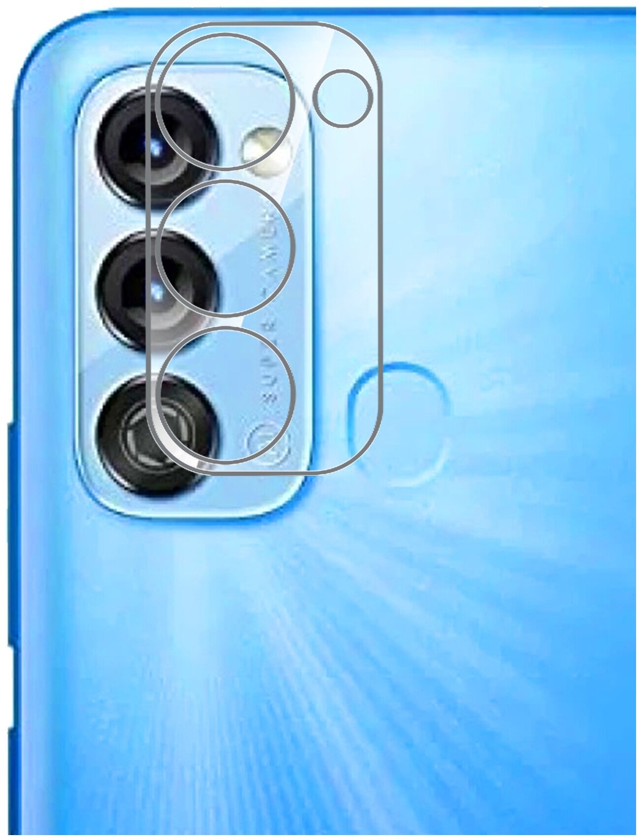Защитное стекло на ITEL Vision 3 (Ител Вижн 3) на камеру (гибридное=пленка + стекловолокно) прозрачное тонкое Hybrid Glass Miuko