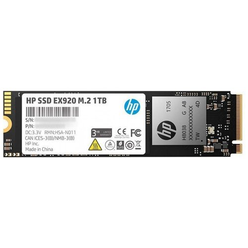 Твердотельный диск 1TB HP EX920 M2 NVMe 3D TLC RW - 32001800 MBs 1403800₽