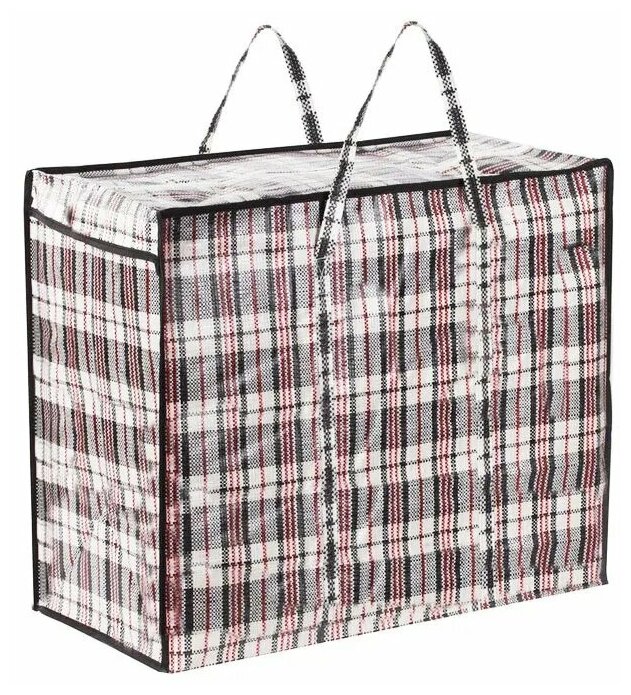 Хозяйственная сумка / Сумка-баул клетчатая / Сумка базарная 60х40х20 см. / Сумки для переезда