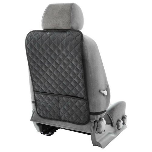 Накидка-незапинайка на спинку, с карманом, оксфорд, ромб, черный, 60х40 см