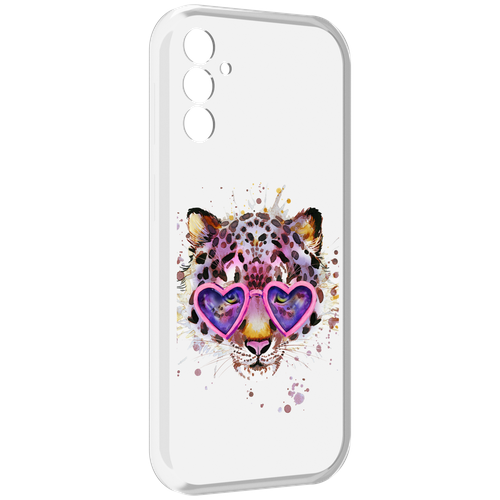 Чехол MyPads модный леопард для Samsung Galaxy M13 задняя-панель-накладка-бампер