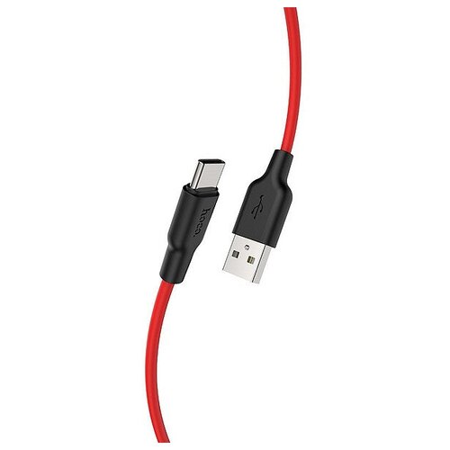 Кабель Hoco Кабель Hoco X21 Plus USB - Type-C, 1 м, 1 шт., красный кабель для зарядки hoco x21 plus silicone белый usb на type c 1 метр подарок