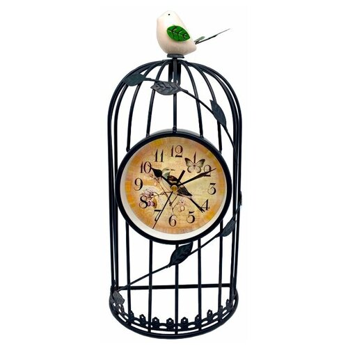 фото Часы настольные птичка на клетке blt