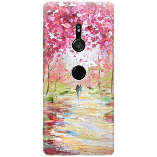 фото Re:pa накладка transparent для sony xperia xz3 с принтом "весенняя роща"