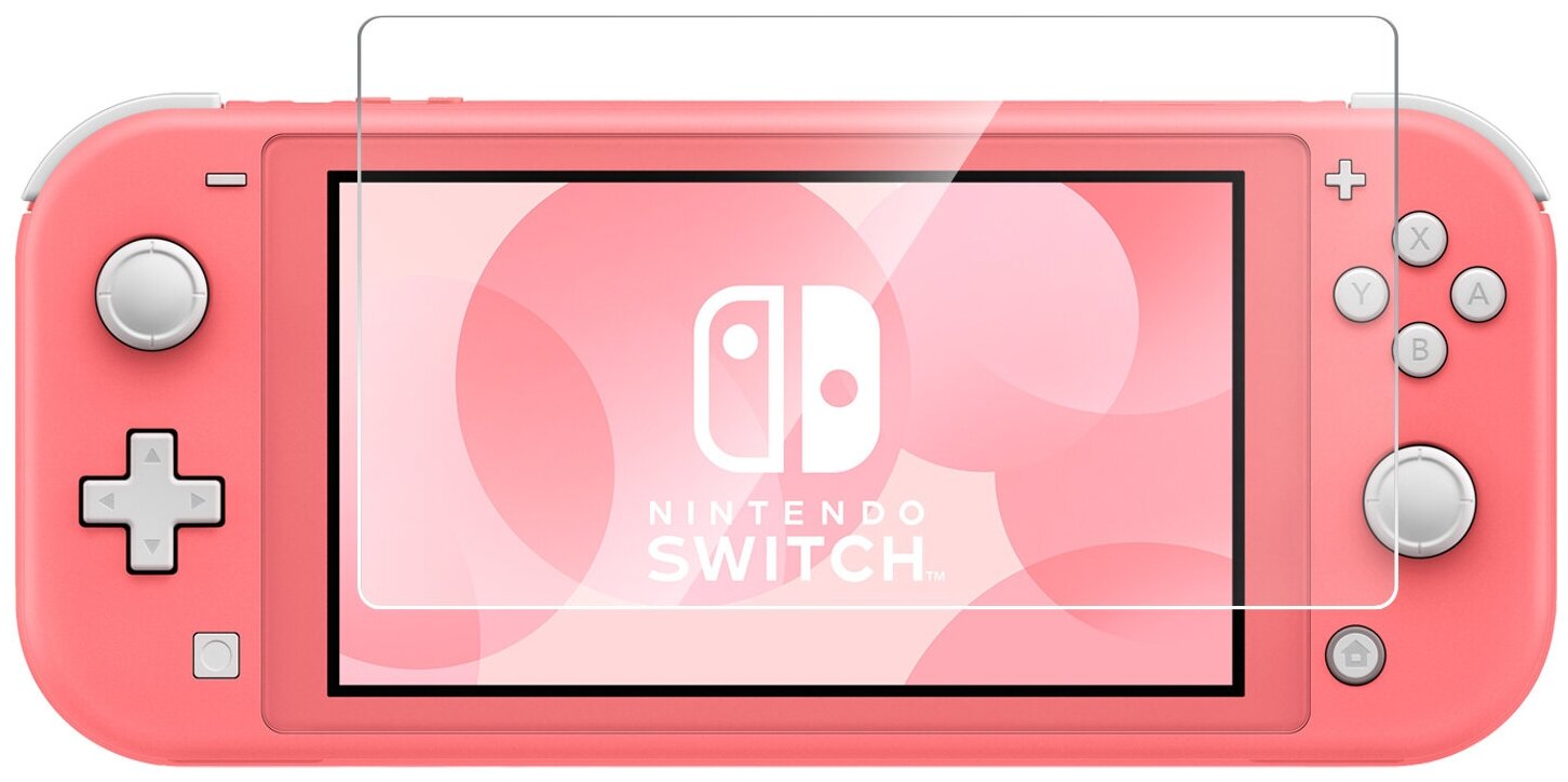 Защитное стекло на Nintendo Switch Lite/Нинтендо Свитч Лайт (Гибрид-пленка+стекловолокно) на Экран игровой приставки прозрачное тонкое Brozo