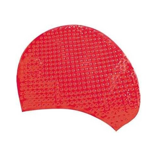 фото Шапочка для плавания atemi, силикон (бабл), красная, bs40