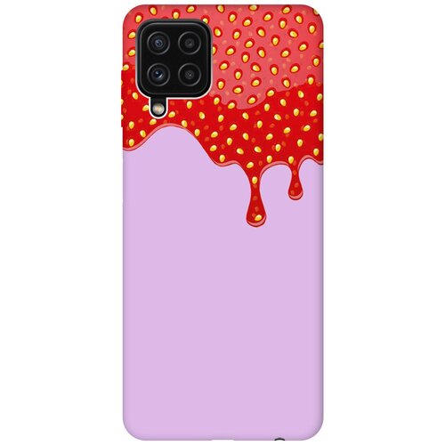 фото Силиконовый чехол на samsung galaxy a22 / m32 / m22 / самсунг а22 / м32 / м22 silky touch premium с принтом "jam" сиреневый gosso