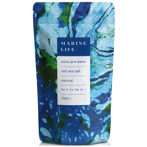 Marine Life Соль Красного моря для ванн, очищение организма и укрепление иммунитета, 1 кг
