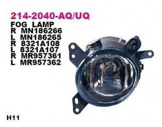 Фара противотуманная Depo 214-2040L-UQ Mitsubishi: MN186265 8321A107 MN186265.8321A263