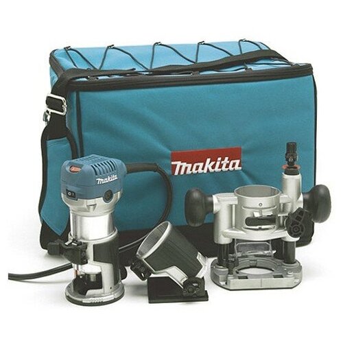 Кромочный фрезер Makita RT0700CX2 - 3 базы и набор из 12 фрез