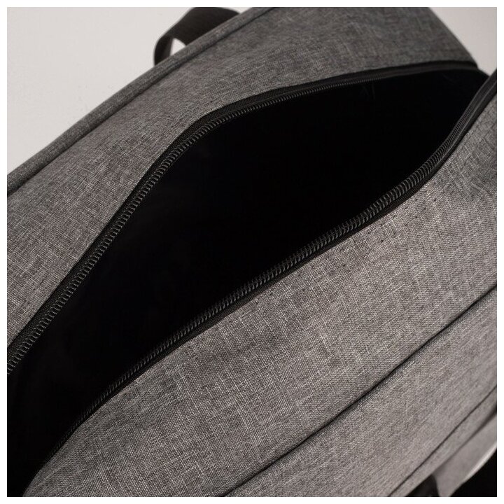 Сумка дорожная на молнии, наружный карман, длинный ремень, цвет серый - фотография № 4