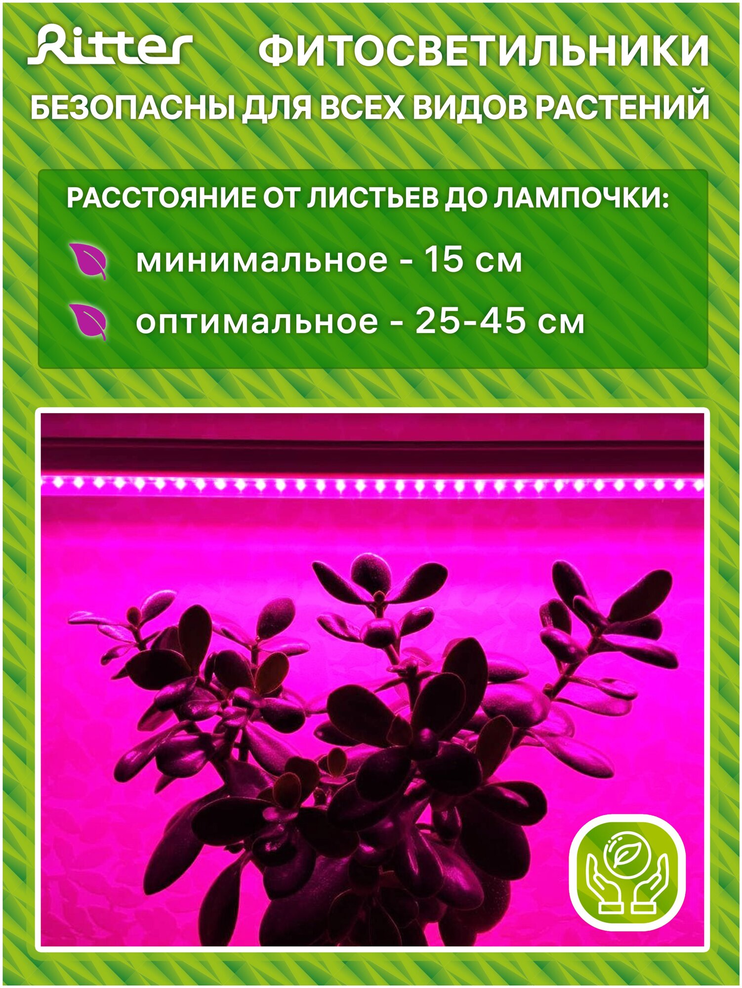 Светильник Ritter для роста растений Т5 14Вт провод с вилкой 2м на штативе 880мм 56303 7 - фотография № 13