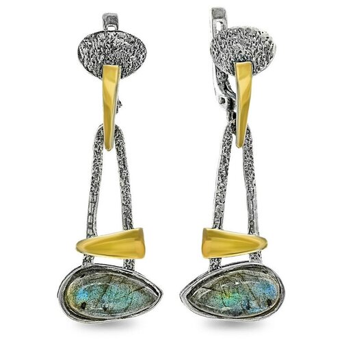 Серьги из серебра SADAF 925 пробы с лабрадором (лабрадорит) О-1419ла