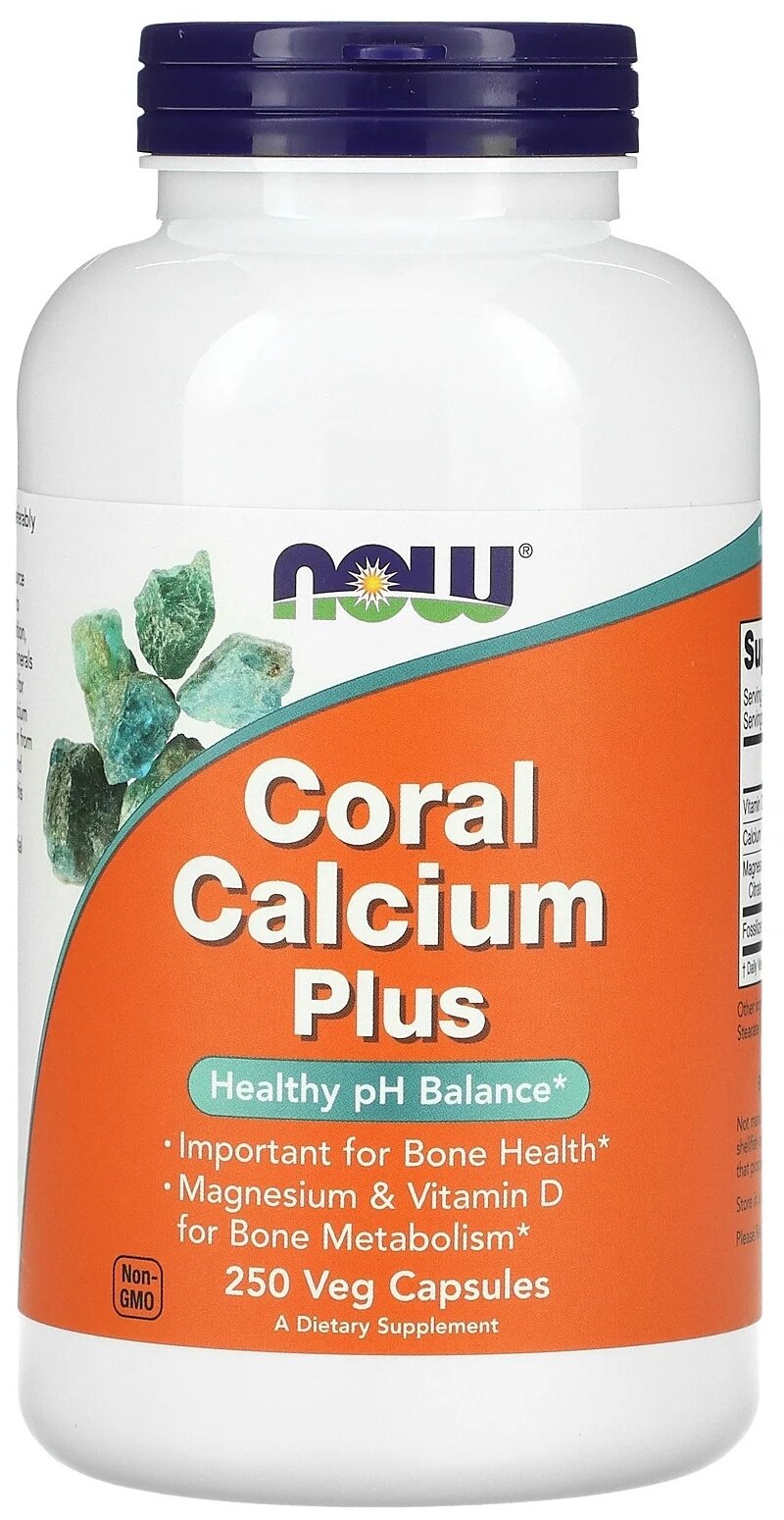 Капсулы NOW Coral Calcium Plus, 460 г, 250 шт.