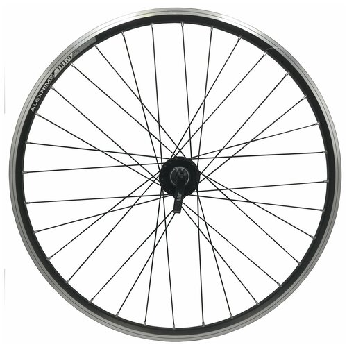 фото Колесо велосипедное переднее 26" алюминиевый, двойной обод alexrims, пистонированный, dм-19 (26")black alex rims