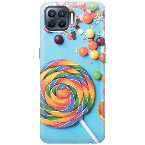 фото Силиконовый чехол на oppo reno4 lite / оппо рено4 лайт с эффектом блеска "разноцветный леденец gosso