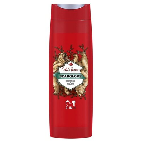 Гель для душа и шампунь 2 в 1 Old Spice Дикий аромат Bearglove, 400 мл