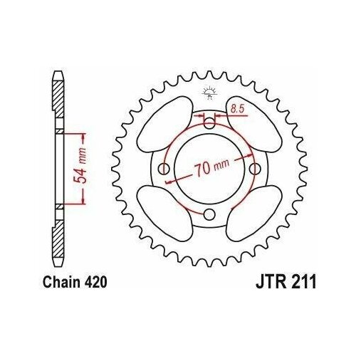 Звезда JT ведомая JTR211.39 39 зубьев