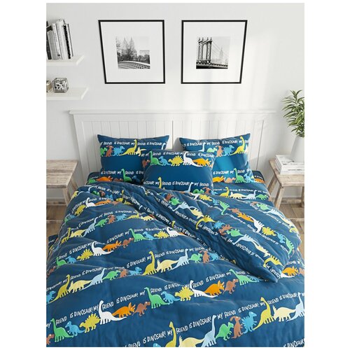 фото Постельное белье сказка "pangolin" 1,5-сп на молнии наволочки 50х70 см-2 шт простынь на резинке 90х200 см пододеяльник 145х215 см