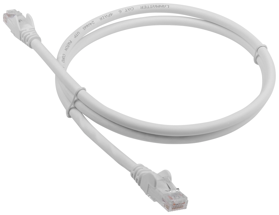 Lanmaster Патч-корд RJ45 - RJ45, 4 пары, UTP, категория 6, 5 м, белый, LSZH, LANMASTER LAN-PC45/U6-5.0-WH