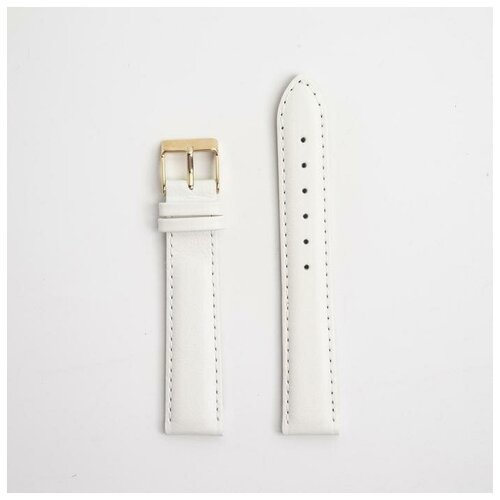 фото Ремешок для часов, мужской, 18 мм, натуральная кожа, белый straps