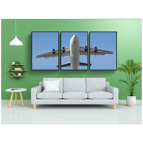 фото Набор модулных постеров для интерьера "авиалайнер, самолет, нижний" 60x90 см. в тубусе, без рамки lotsprints
