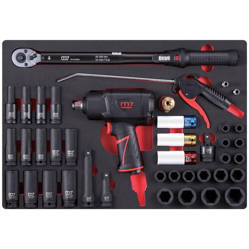 NC-4255QA MIGHTY SEVEN Набор пневмоинструмента 12 с принадлежностями ложемент 41 предмет 3870000₽