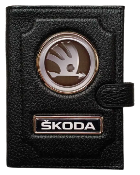 Обложка для автодокументов Skoda 1-6-622, черный