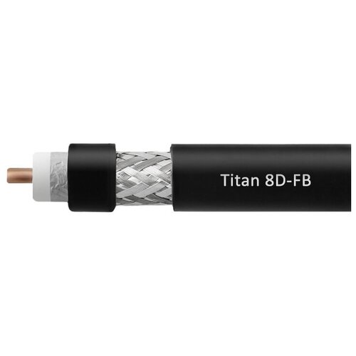 Коаксиальный кабель 50 Ом Titan 8D-FB PVC/CCA 5D-FB (VEGATEL, черный) длина 200 метров