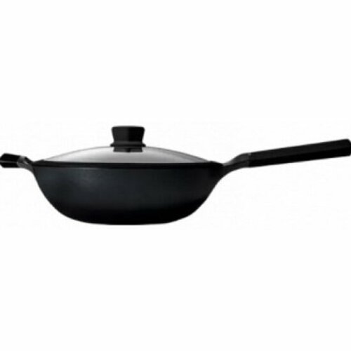 Сковорода-ВОК с крышкой Huohou Teflon Platinum Plus Non-Stick Cooker, HU0069, черный, 28см