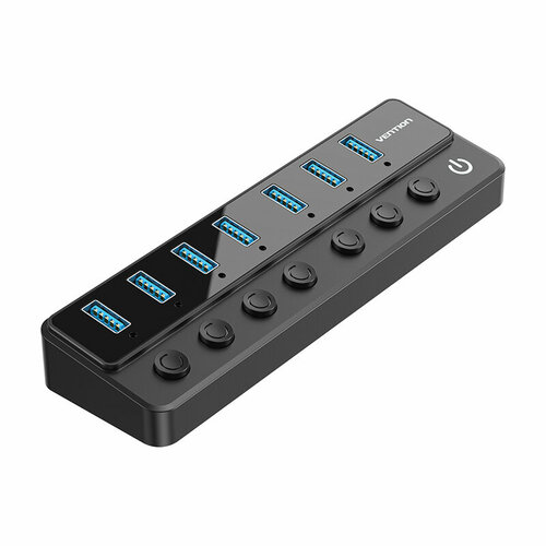 USB HUB Концентратор Vention OTG Разветвитель USB 3.0 на 7 портов переключатели питания Черный, арт. CHXB0