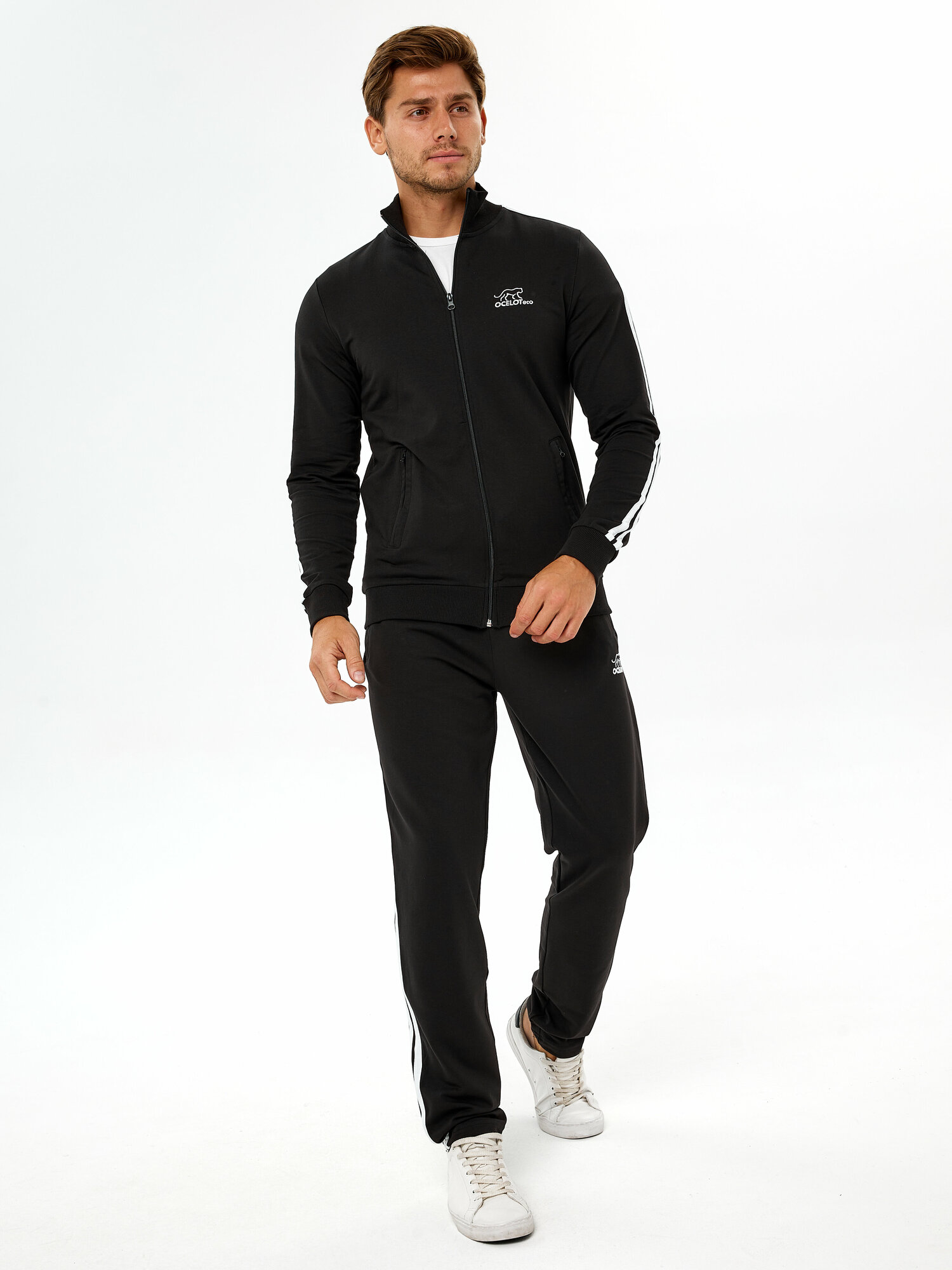 Костюм спортивный OCELOT eco Костюм спортивный с лампасами черный, размер 56, черный — фото 1