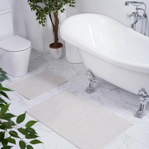 Набор ковриков для ванной и туалета SANPA HOME кремовый 50х60 60х100 хлопок 2шт 2995₽