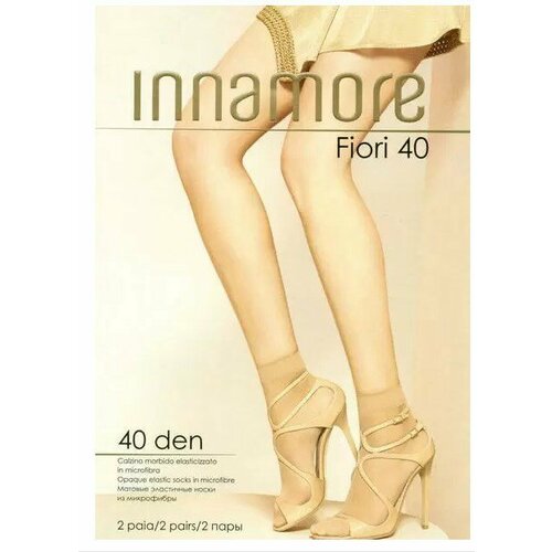 Innamore, 40 den, 2 шт., размер one size, бежевый носки innamore fiori 20 daino 2 пары