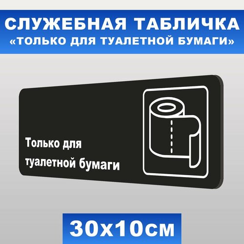 Табличка служебная "Только для туалетной бумаги" Печатник, 30х10 см, ПВХ пластик 3 мм