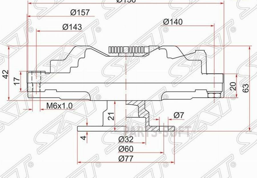 SAT ST-21082-51N10 Вискомуфта NISSAN PATROL / SAFARI TD42T