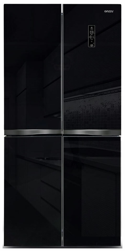Холодильник GINZZU NFI-4414 black glass