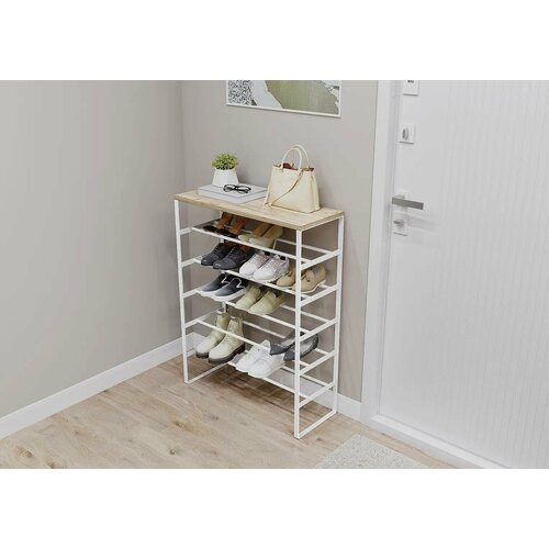 Обувница Март Отто 65x85.6x25 см 6 полок сталь белый