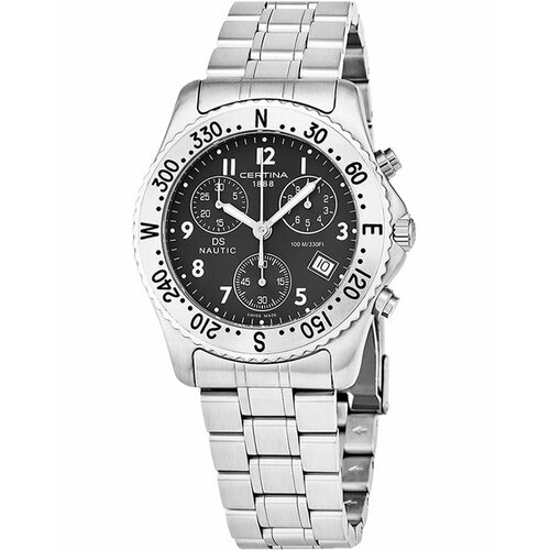 Наручные часы Certina Aqua, черный, серебряный