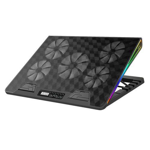 Miru CP2005 Gamerius RGB, чёрный / Подставка для ноутбука охлаждающая 17.3'