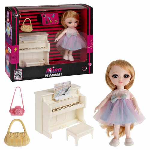 Игровой набор Alisa Kawaii mini Пианистка. Кукла 15,2 см, в кор. 24,5х20х7,5 см