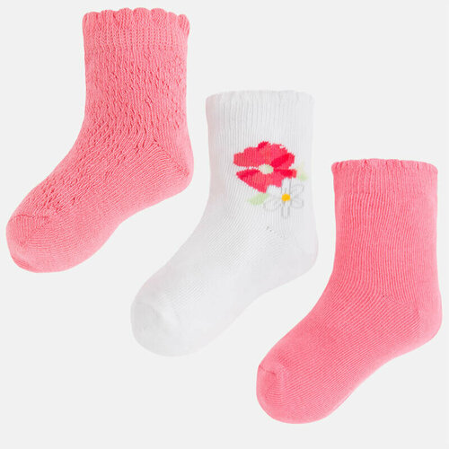 Носки Mayoral 3 пары, размер 24-26 (2 года), розовый, белый носки mayoral 3 пары размер 24 26 2 года синий