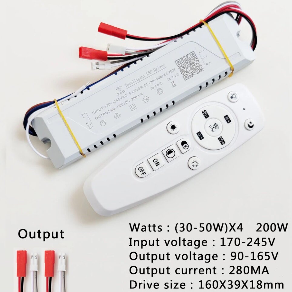 Интеллектуальный Led driver 2,4 ГГц,(30-50W)*4 200W