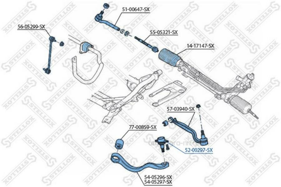 STELLOX 5200297SX 52-00297-SX_опора шаровая верхняя!\ Land Rover Range Rover 4.2/4.4/3.0TD 02>