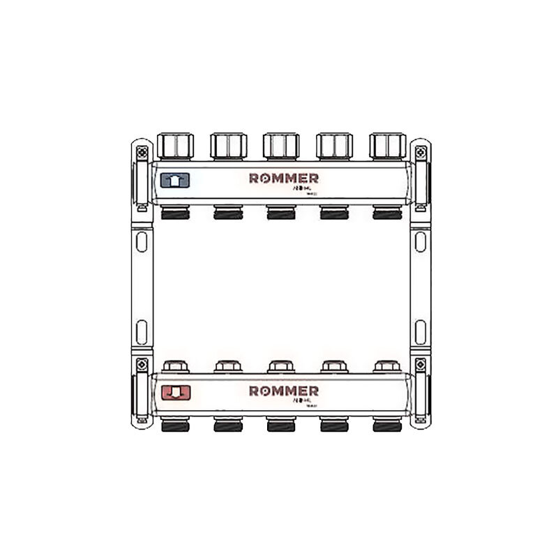 Коллектор ROMMER из нержавеющей стали без расходомеров 2 вых. (арт. RMS-3200-000002)