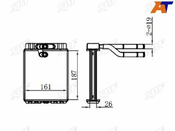 . SAT Радиатор отопителя салона (печки) для HYUNDAI HD-65/72/78/COUNTY