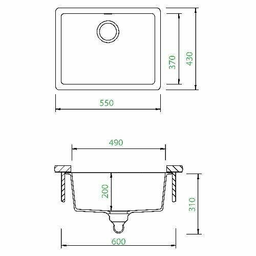 Мойка кухонная Schock Quadro 60 (N-100) альпина - фото №2