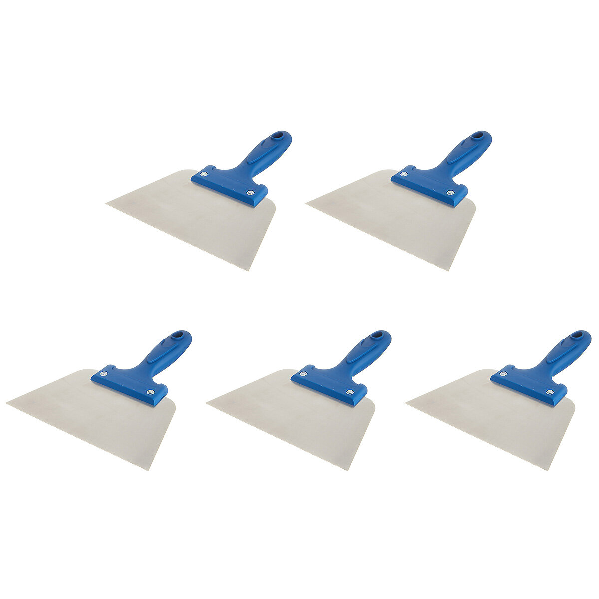 Шпатель для клея зубчатый 180 мм А2 нержавеющая сталь с пластиковой ручкой (5 шт.)