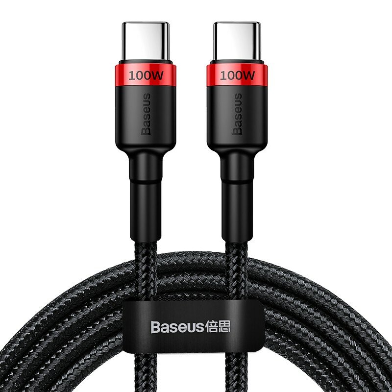 Кабель-зарядка Type-C на Type-C Baseus Cafule PD2.0 100W 2м красно-черная