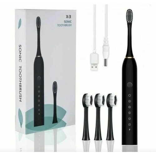 Электрическая ультразвуковая зубная щетка Sonic Toothbrush X-3 чёрный 690₽